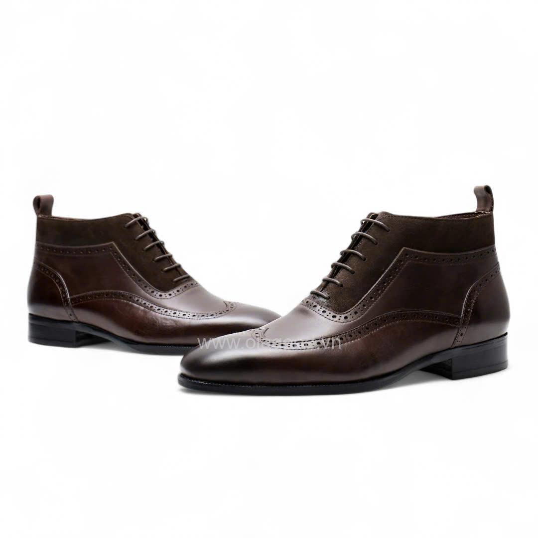 Boot lace wingtip da bê cao cấp - ZBL013B - Hình ảnh 10