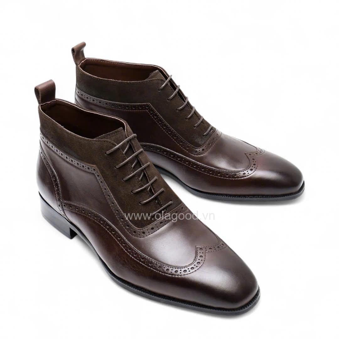 Boot lace wingtip da bê cao cấp - ZBL013B - Hình ảnh 8