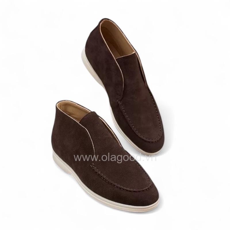 Boot nam cổ ngắn da lộn cao cấp màu cafe - ZBC015B - Hình ảnh 3