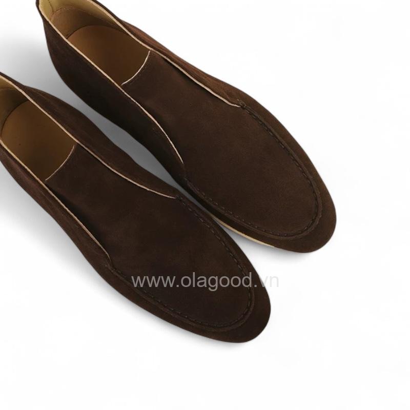 Boot nam cổ ngắn da lộn cao cấp màu cafe - ZBC015B - Hình ảnh 5