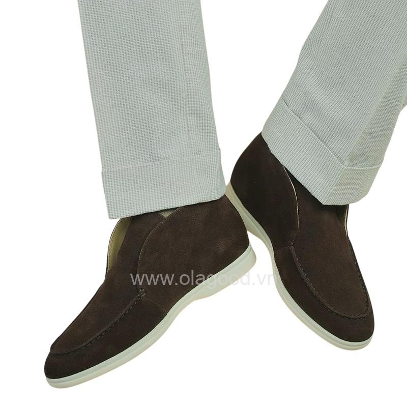 Boot nam cổ ngắn da lộn cao cấp màu cafe - ZBC015B - Hình ảnh 9