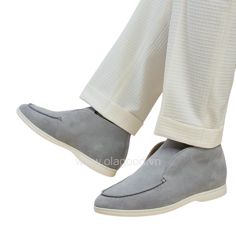 Boot nam cổ ngắn da lộn cao cấp màu tro núi lửa - ZBC018B - Hình ảnh 7