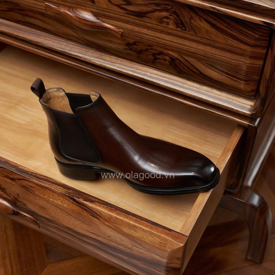 Boots chelsea wholecut da bê cao cấp - ZCW012B - Hình ảnh 14