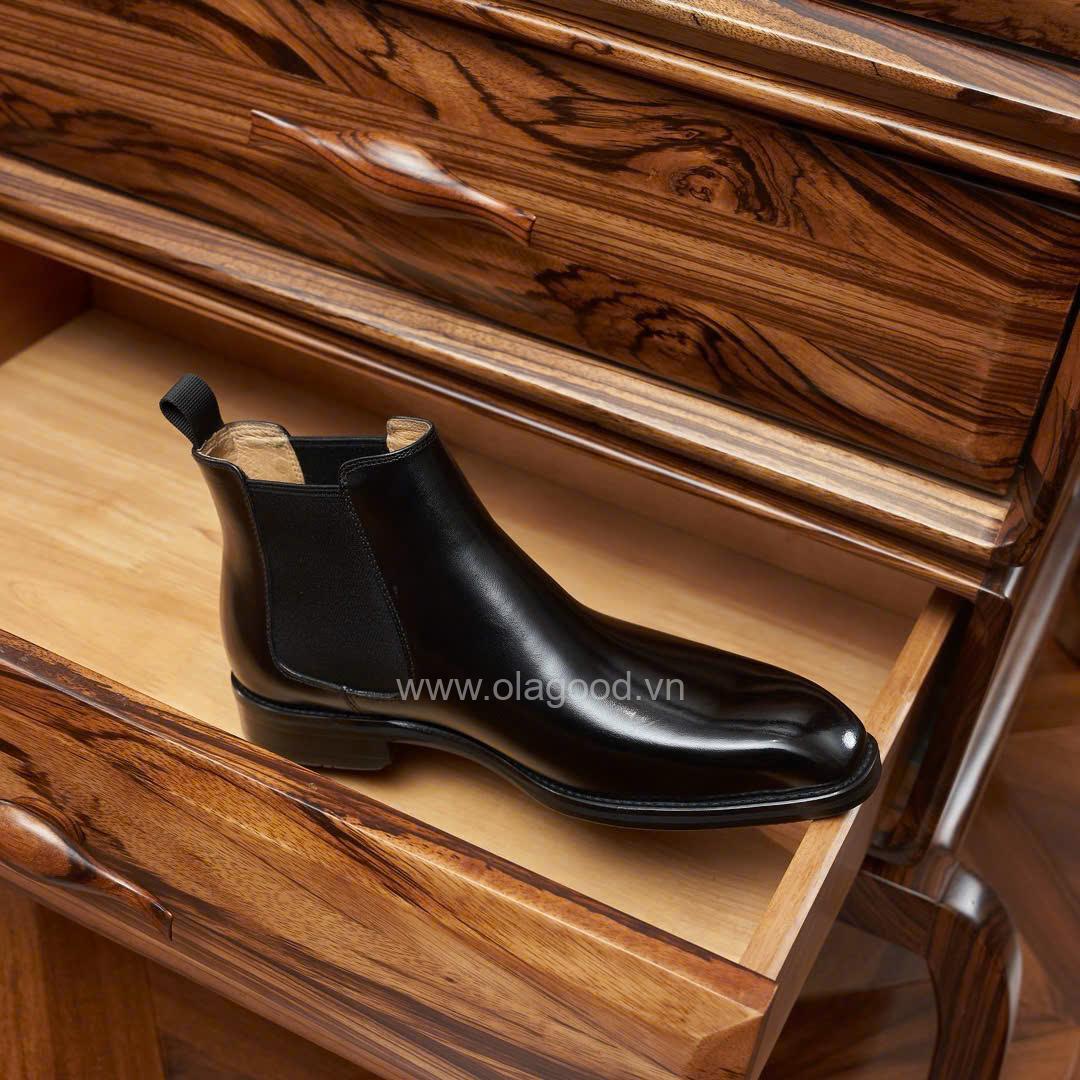 Boots chelsea wholecut da bê cao cấp - ZCW012B - Hình ảnh 15