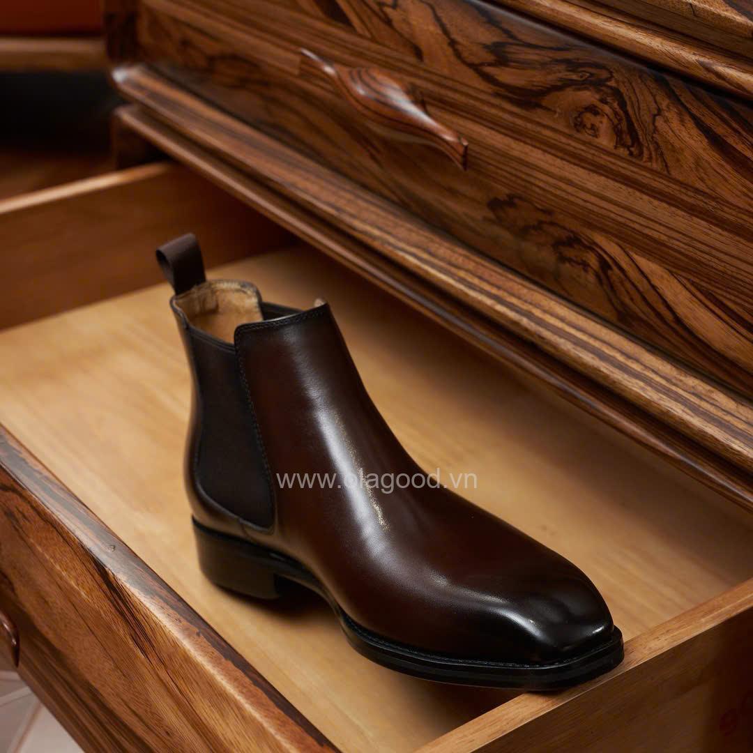 Boots chelsea wholecut da bê cao cấp - ZCW012B - Hình ảnh 22