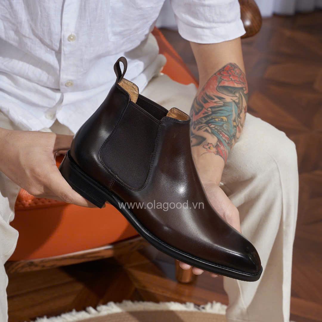 Boots chelsea wholecut da bê cao cấp - ZCW012B - Hình ảnh 33