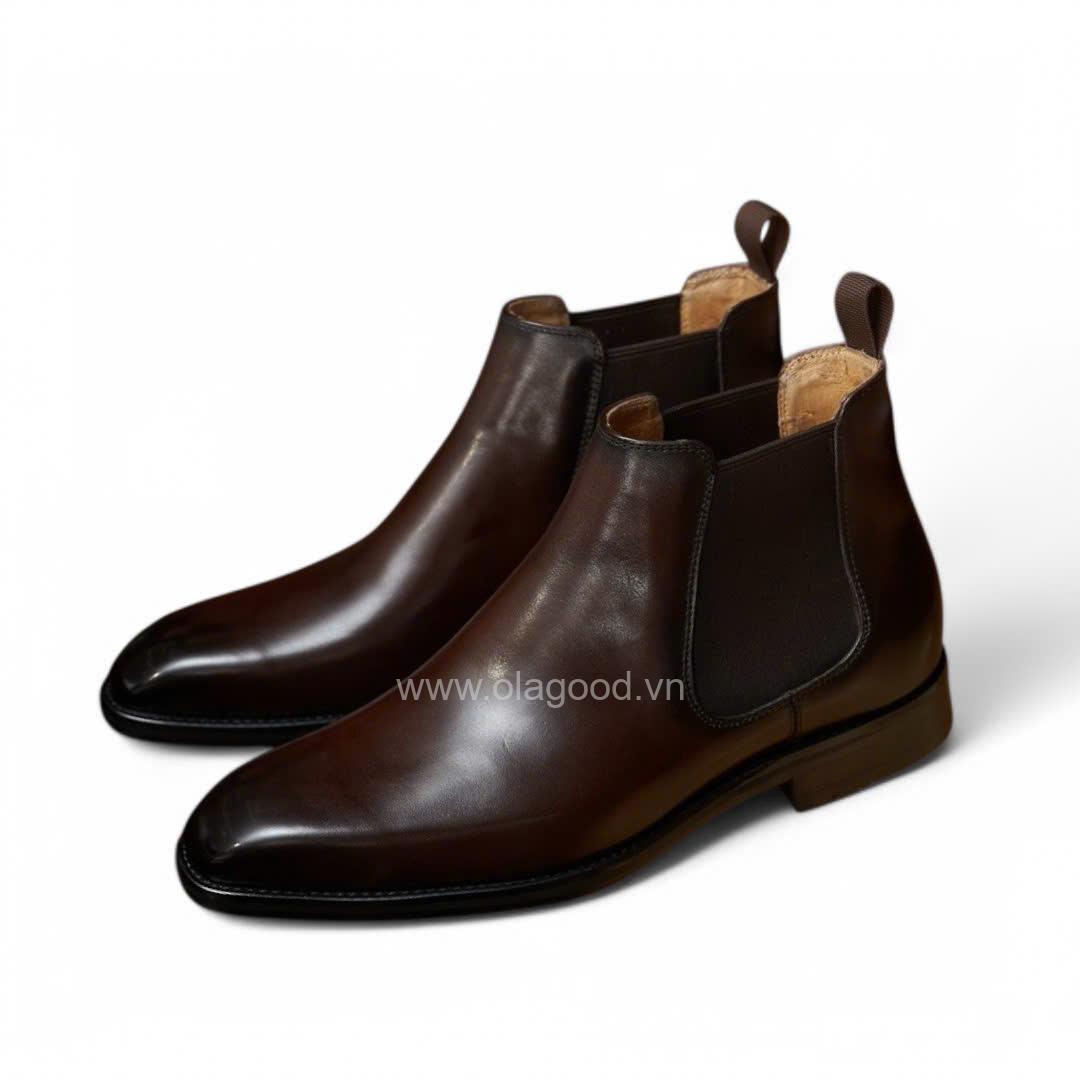 Boots chelsea wholecut da bê cao cấp - ZCW012B - Hình ảnh 3