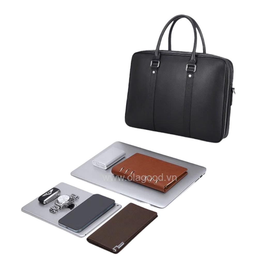 Cặp da laptop nam công sở da bò - LT0118B - Hình ảnh 9