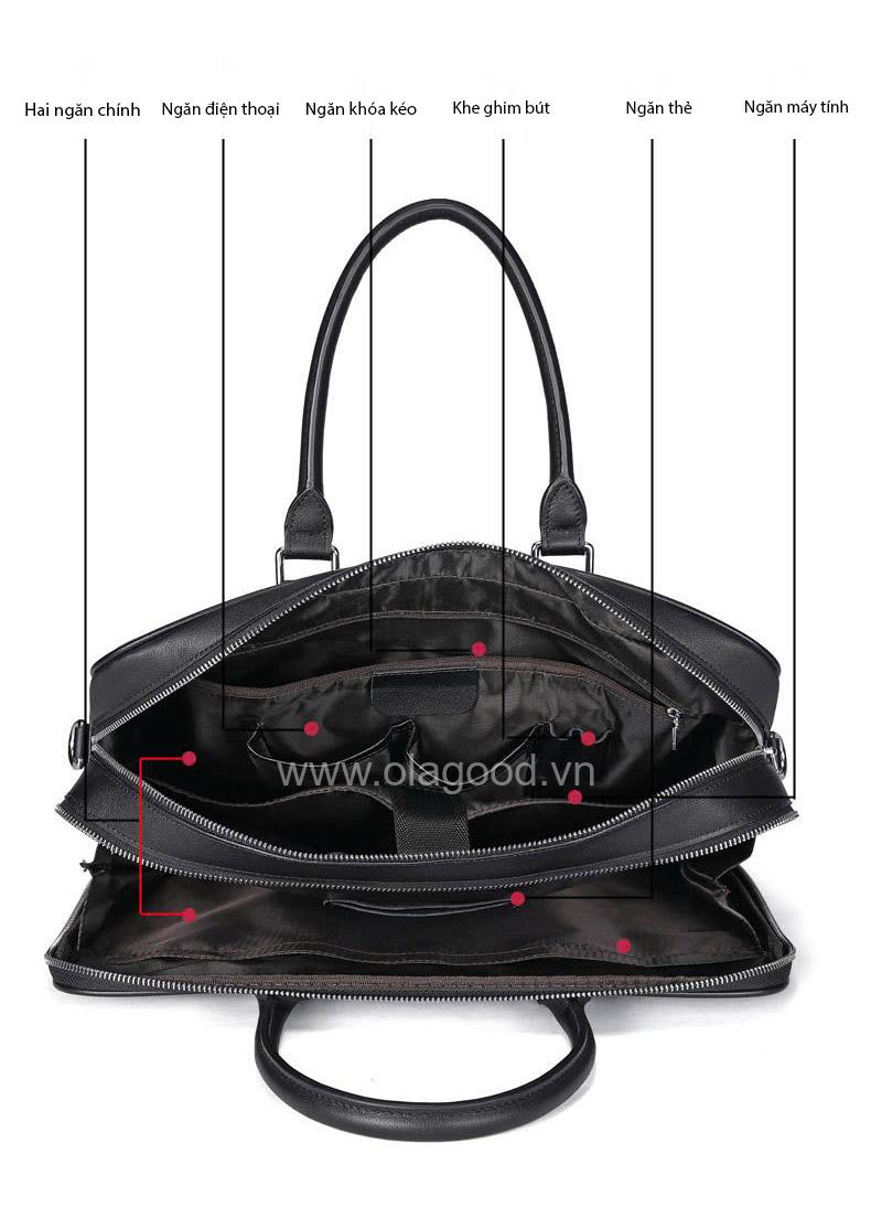 Cặp da laptop nam công sở da bò - LT0118B - Hình ảnh 8