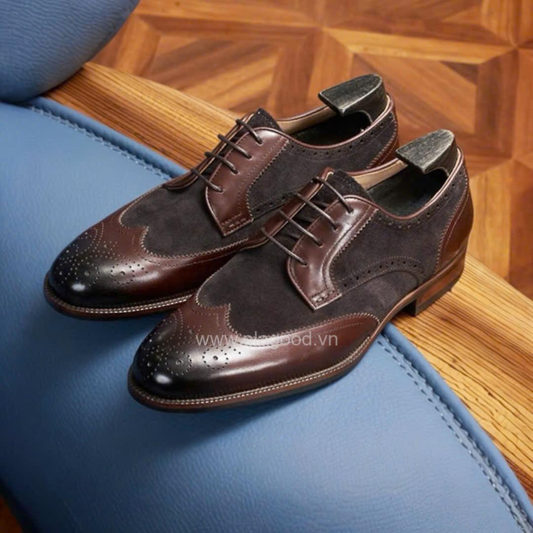 Giày derby nam da bê kết hợp da lộn - ZDB013B - Hình ảnh 15