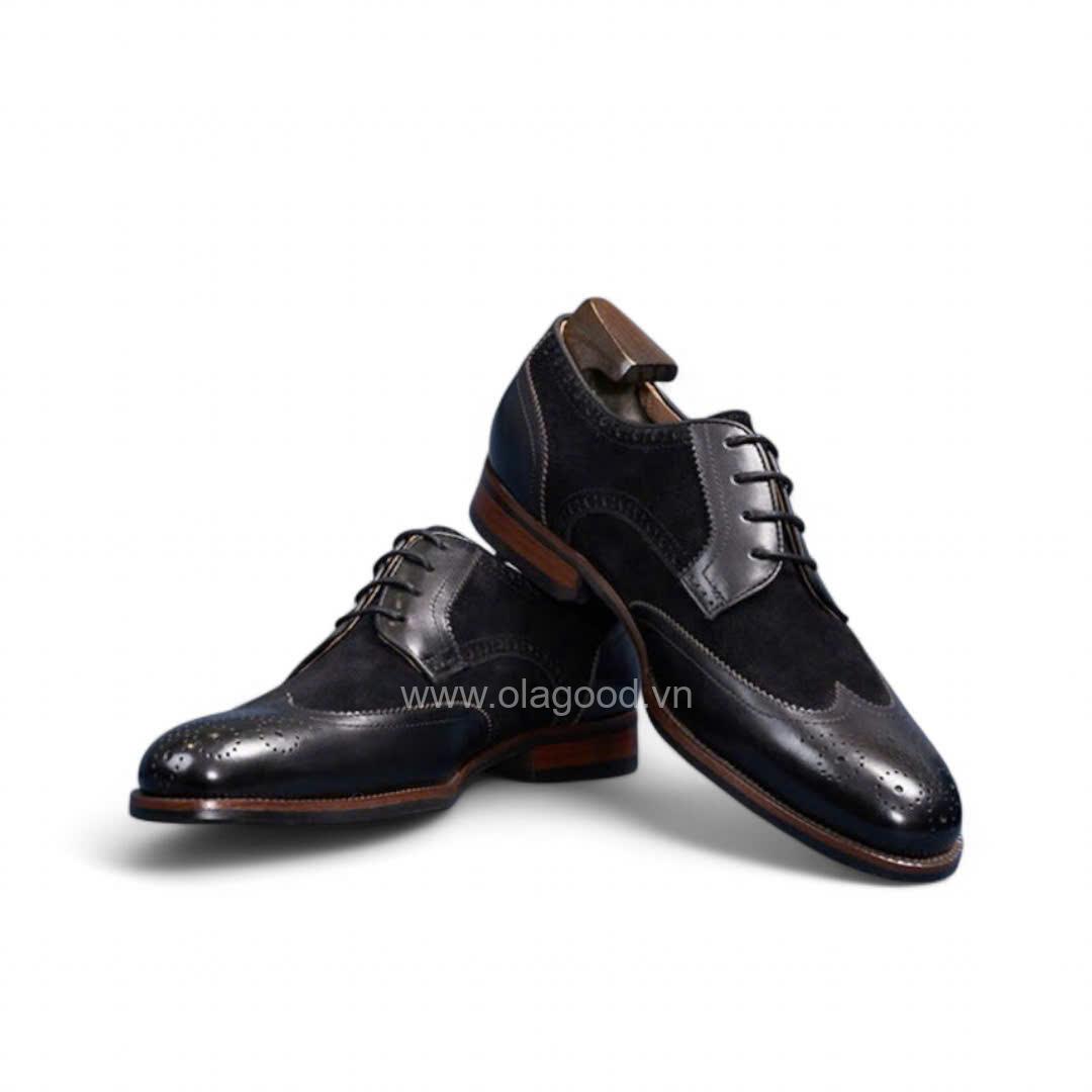 Giày derby nam da bê kết hợp da lộn - ZDB013B - Hình ảnh 9
