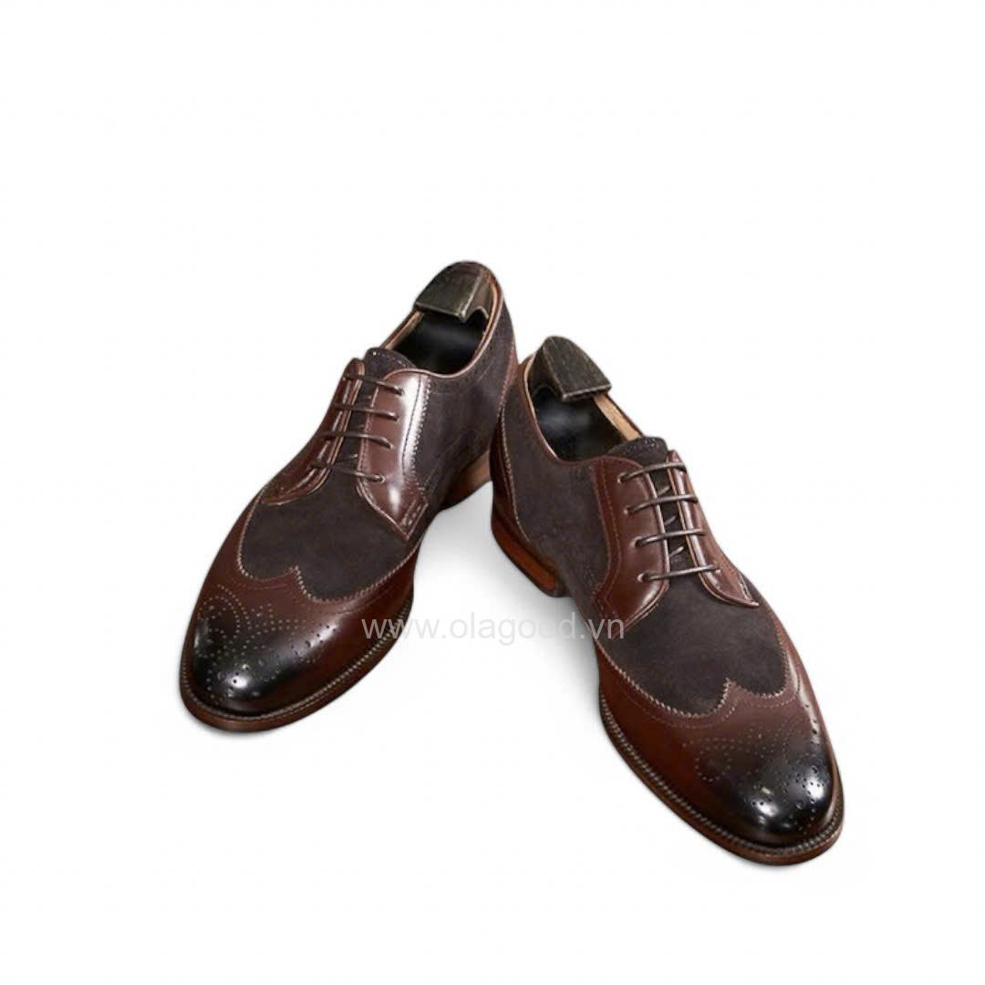 Giày derby nam da bê kết hợp da lộn - ZDB013B - Hình ảnh 6