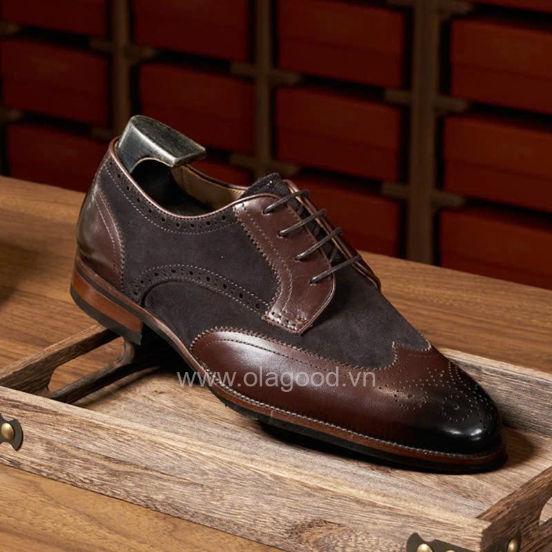 Giày derby nam da bê kết hợp da lộn - ZDB013B - Hình ảnh 13
