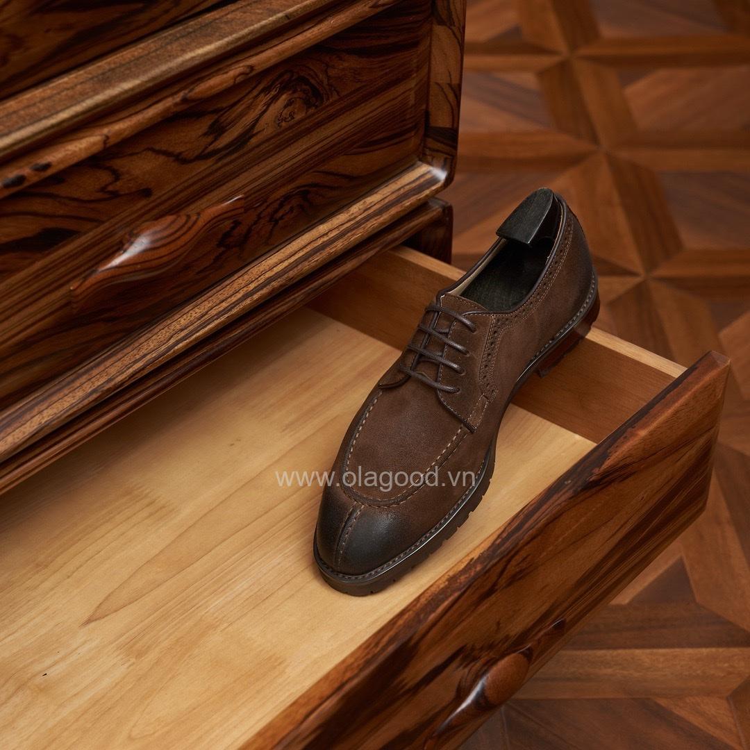 Giày derby nam da lộn cao cấp - ZDB012B - Hình ảnh 10