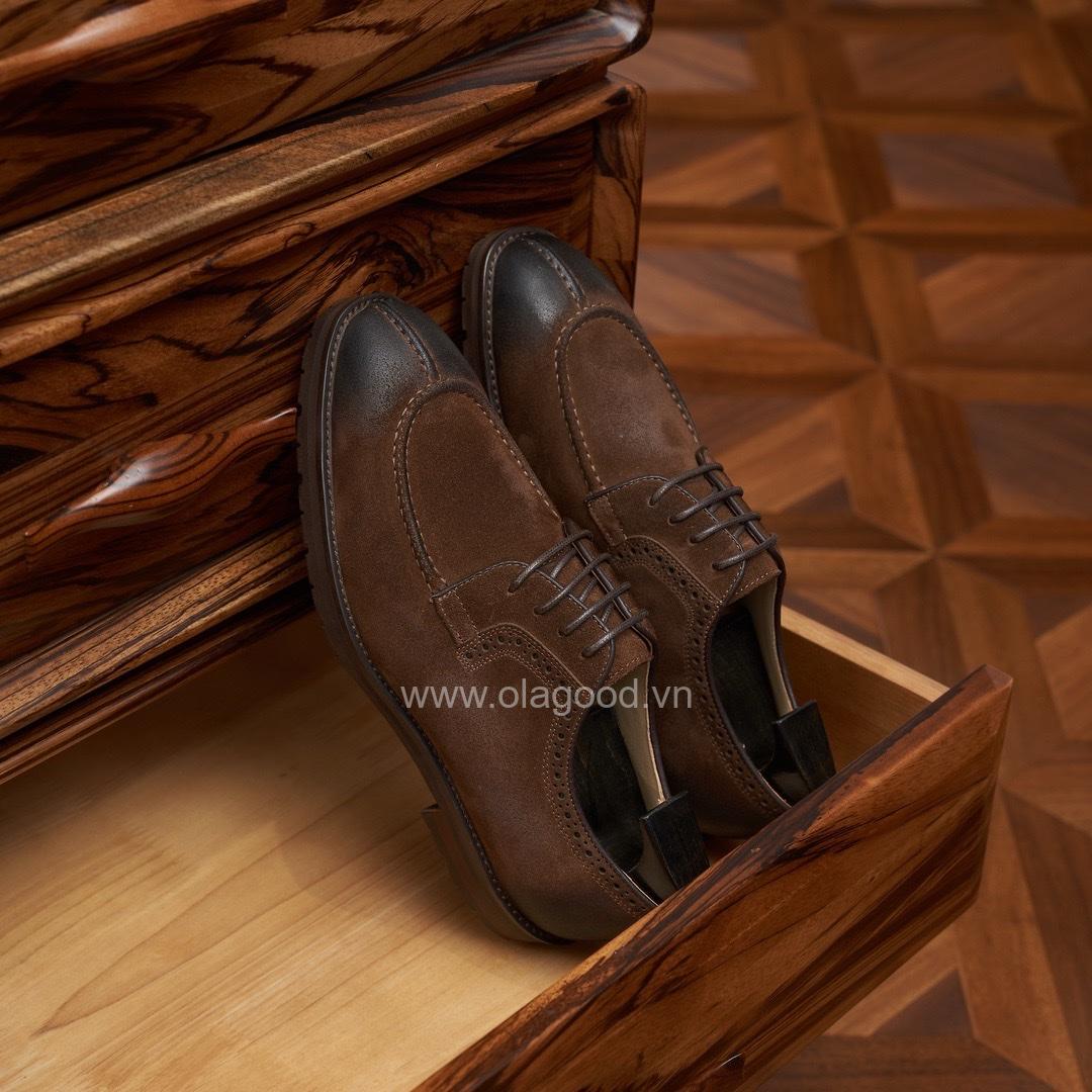 Giày derby nam da lộn cao cấp - ZDB012B - Hình ảnh 12