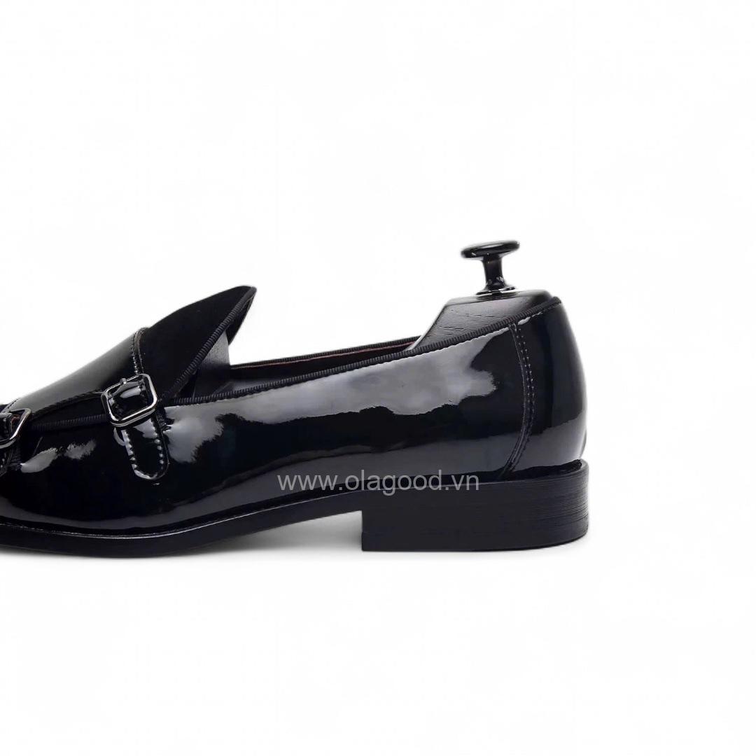 Giày double monktrap da bê kết hợp da lộn cao cấp - ZDM013B - Hình ảnh 8