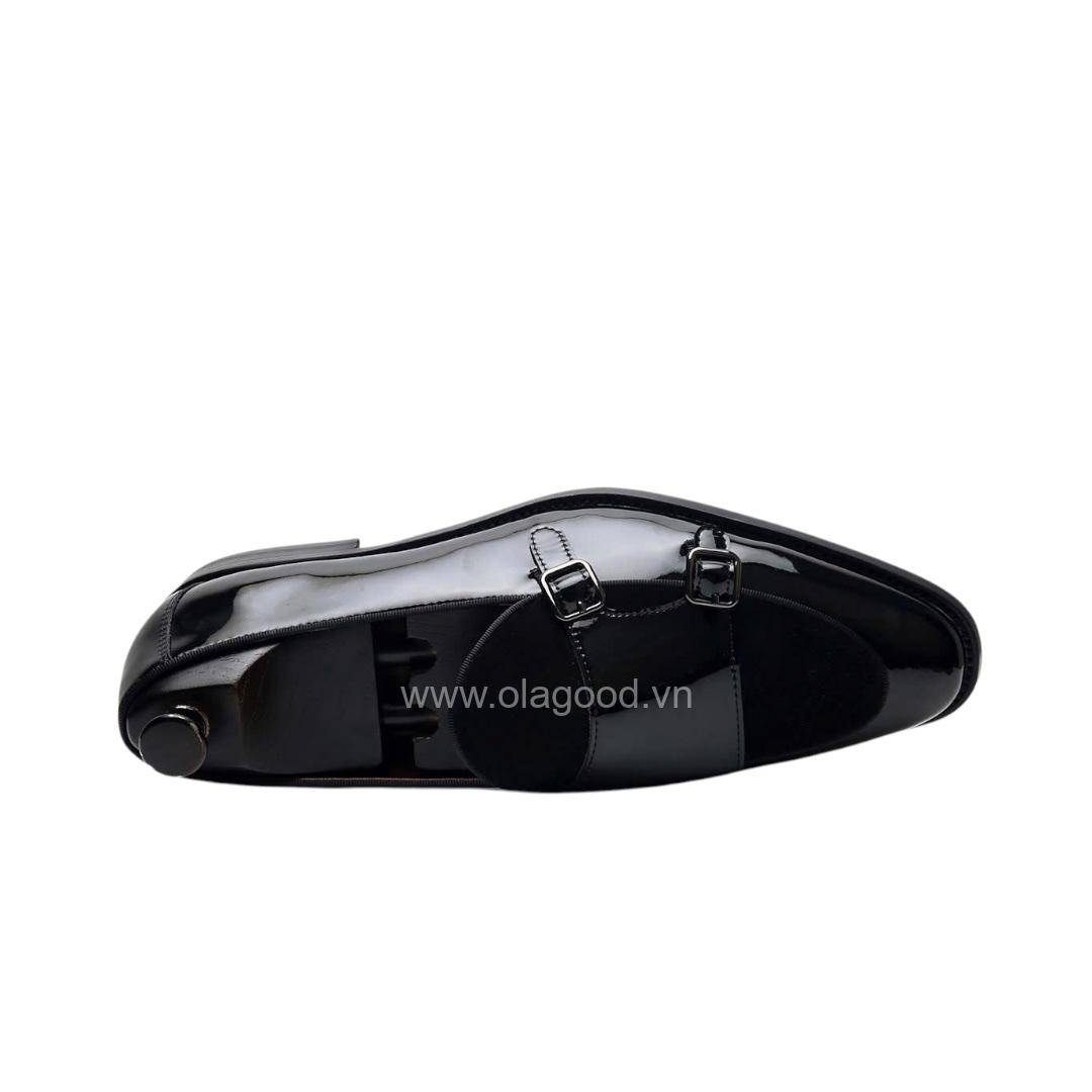 Giày double monktrap da bê kết hợp da lộn cao cấp - ZDM013B - Hình ảnh 6