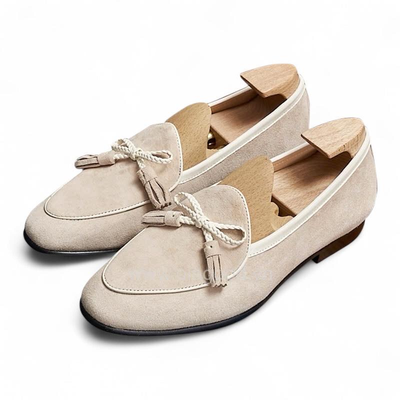 Giày loafer tassel belgian da lộn cao cấp - ZLTB017B