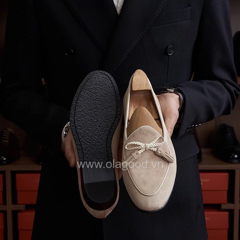 Giày loafer tassel belgian da lộn cao cấp - ZLTB017B - Hình ảnh 14