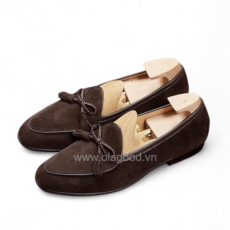Giày loafer tassel belgian da lộn cao cấp - ZLTB018B