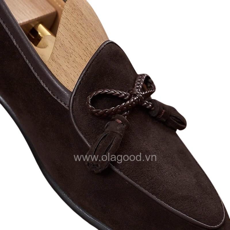 Giày loafer tassel belgian da lộn cao cấp - ZLTB018B - Hình ảnh 5