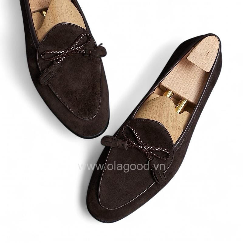Giày loafer tassel belgian da lộn cao cấp - ZLTB018B - Hình ảnh 4