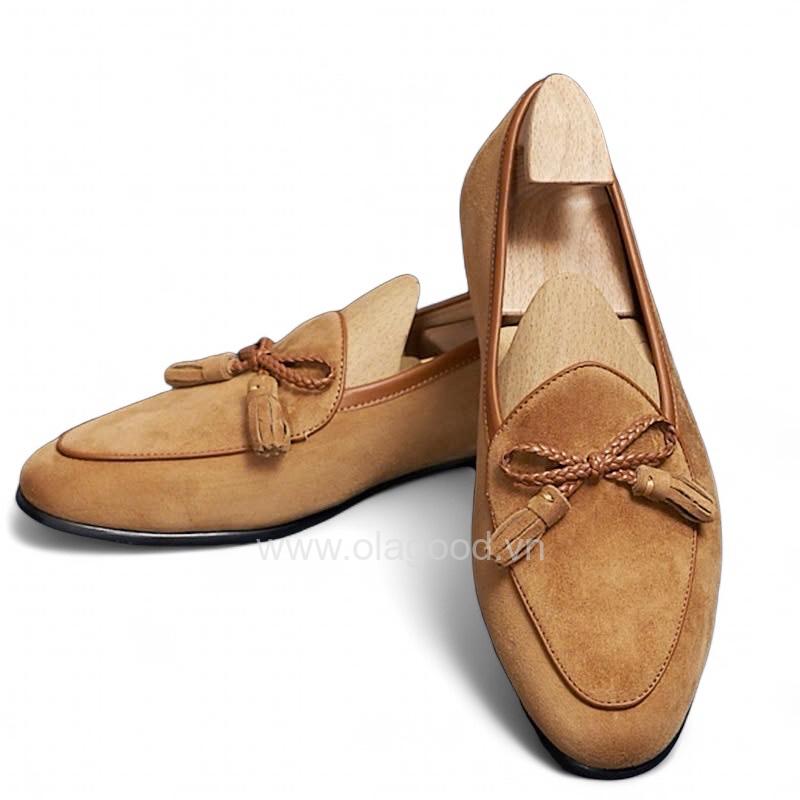 Giày loafer tassel belgian da lộn cao cấp - ZLTB019B - Hình ảnh 4