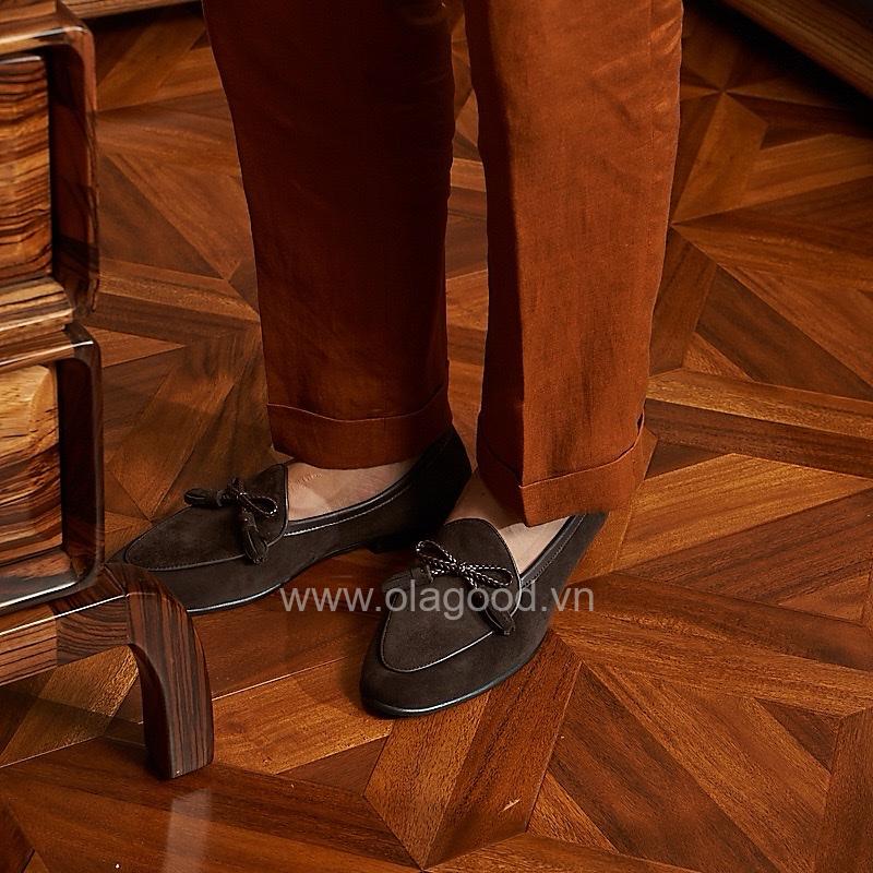 Giày loafer tassel belgian da lộn cao cấp - ZLTB018B - Hình ảnh 12