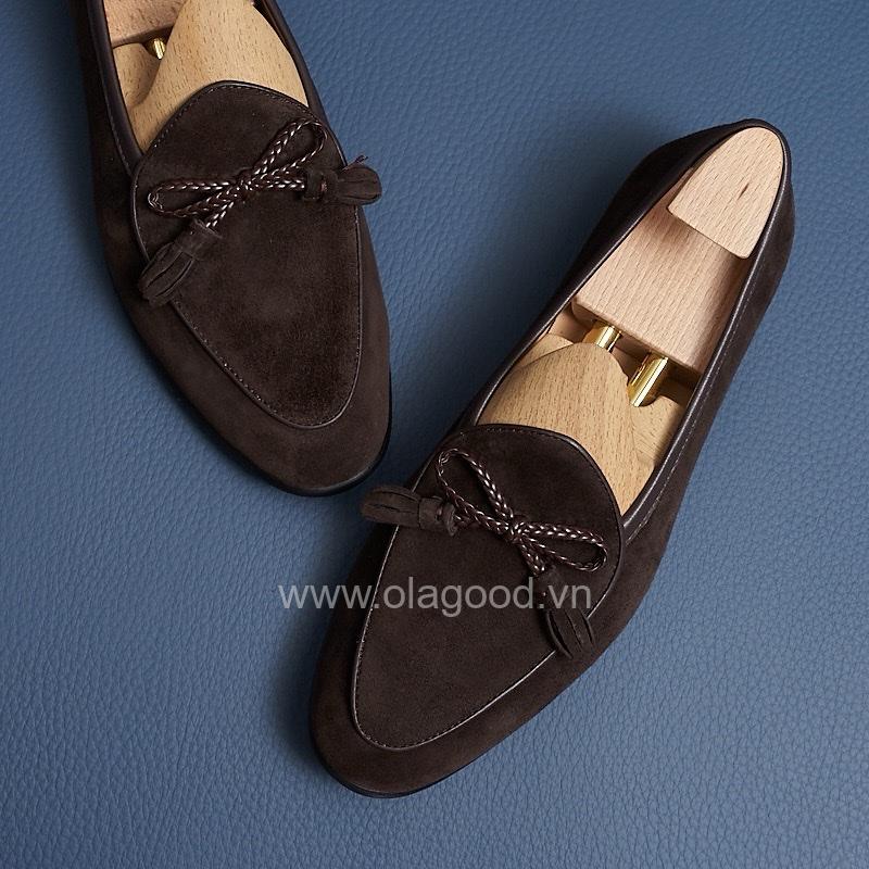 Giày loafer tassel belgian da lộn cao cấp - ZLTB018B - Hình ảnh 9