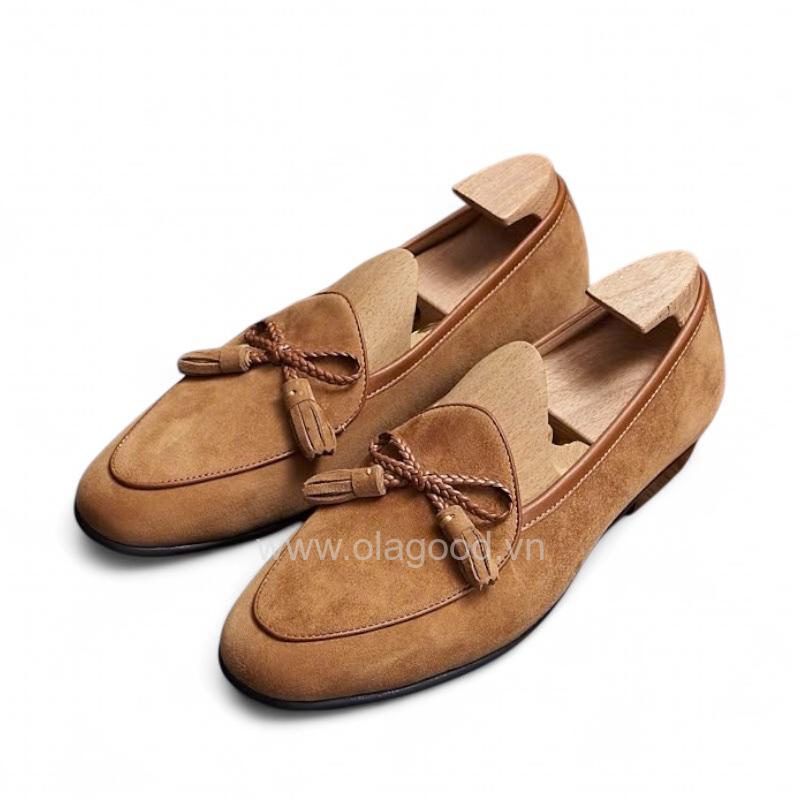 Giày loafer tassel belgian da lộn cao cấp - ZLTB019B
