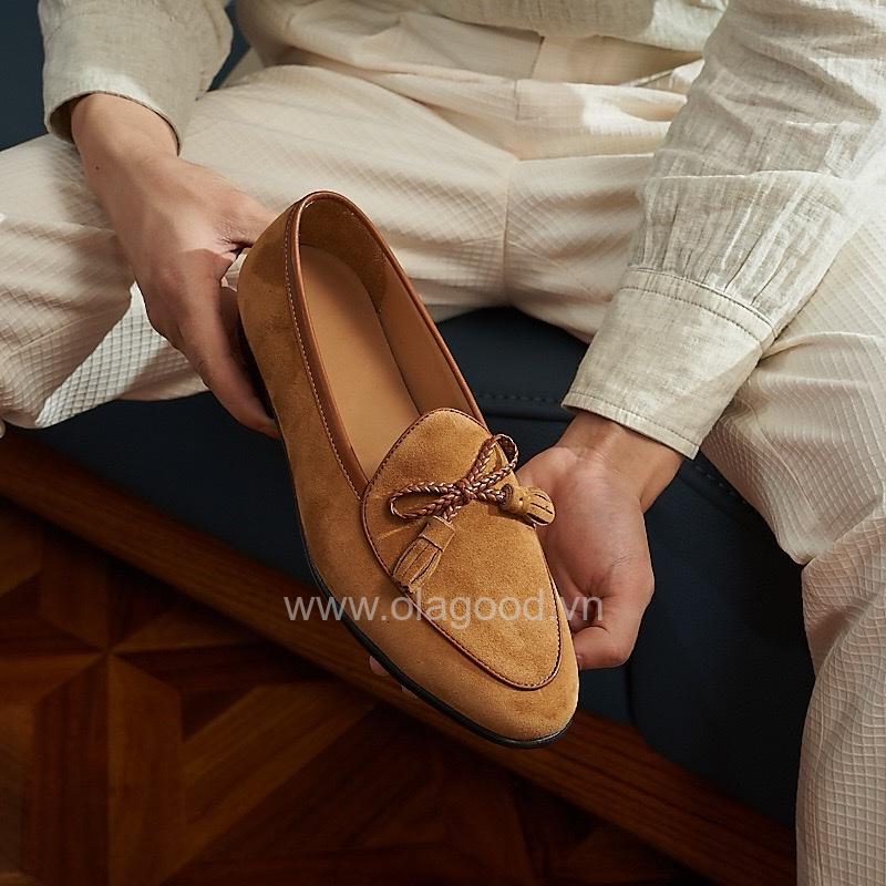Giày loafer tassel belgian da lộn cao cấp - ZLTB019B - Hình ảnh 10