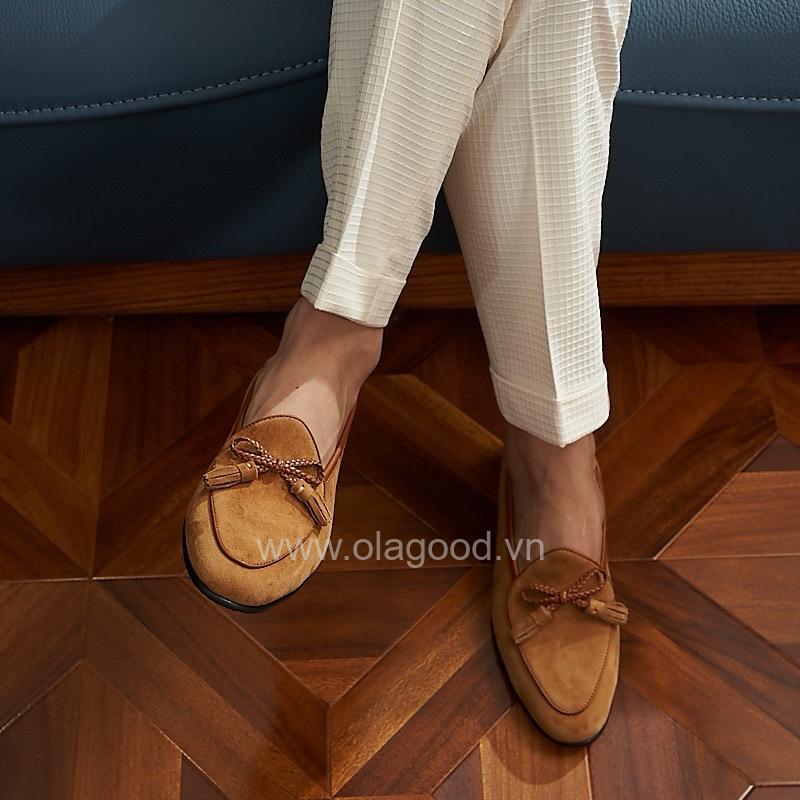 Giày loafer tassel belgian da lộn cao cấp - ZLTB019B - Hình ảnh 11