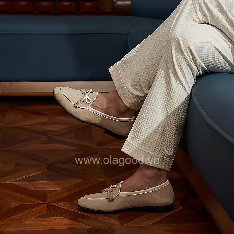 Giày loafer tassel belgian da lộn cao cấp - ZLTB017B - Hình ảnh 9