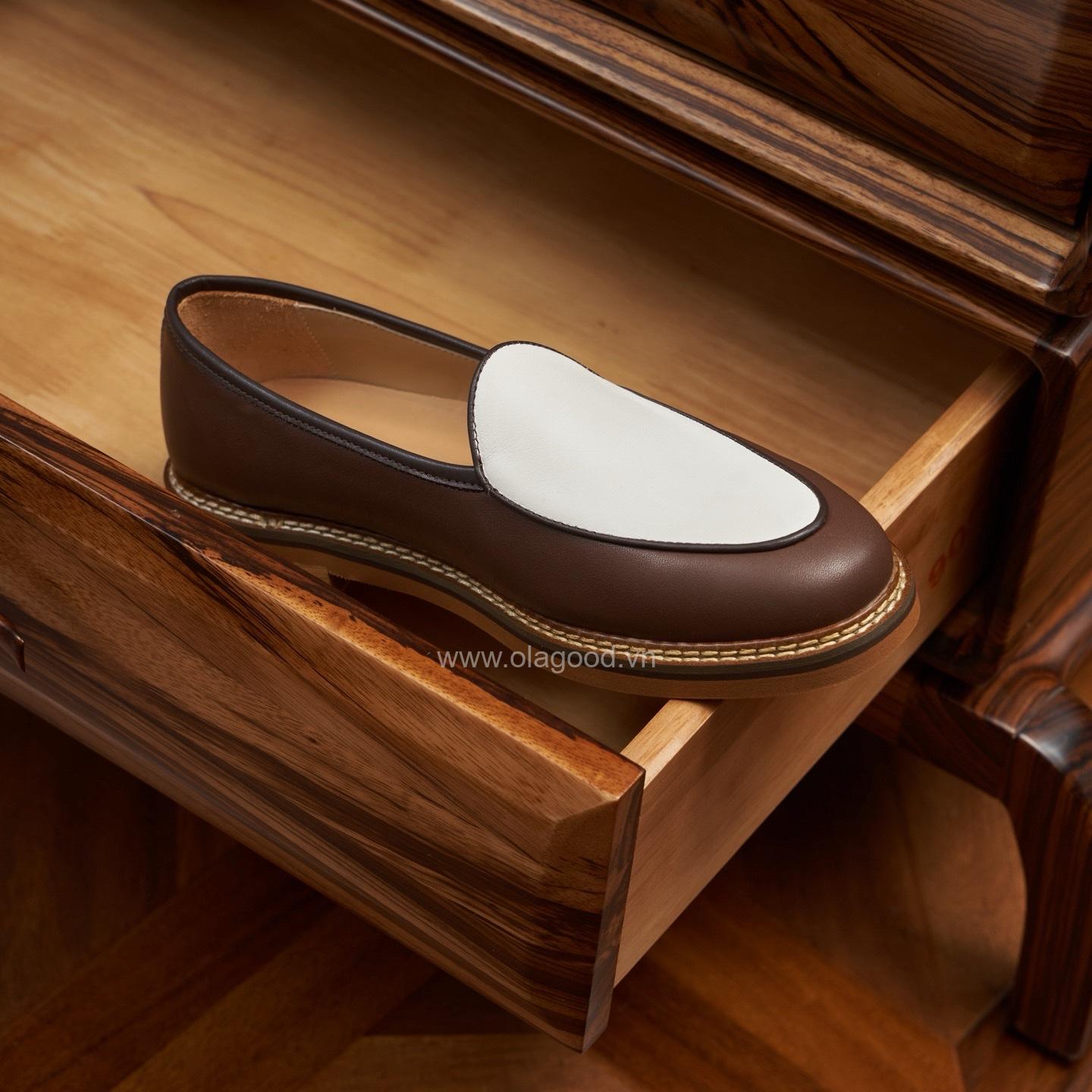 Giày nam Spectator loafer da bê cao cấp - ZLF014B - Hình ảnh 8