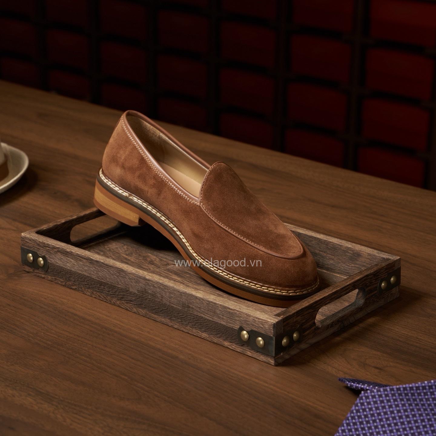 Giày nam loafer da lộn cao cấp - ZLF012B - Hình ảnh 16