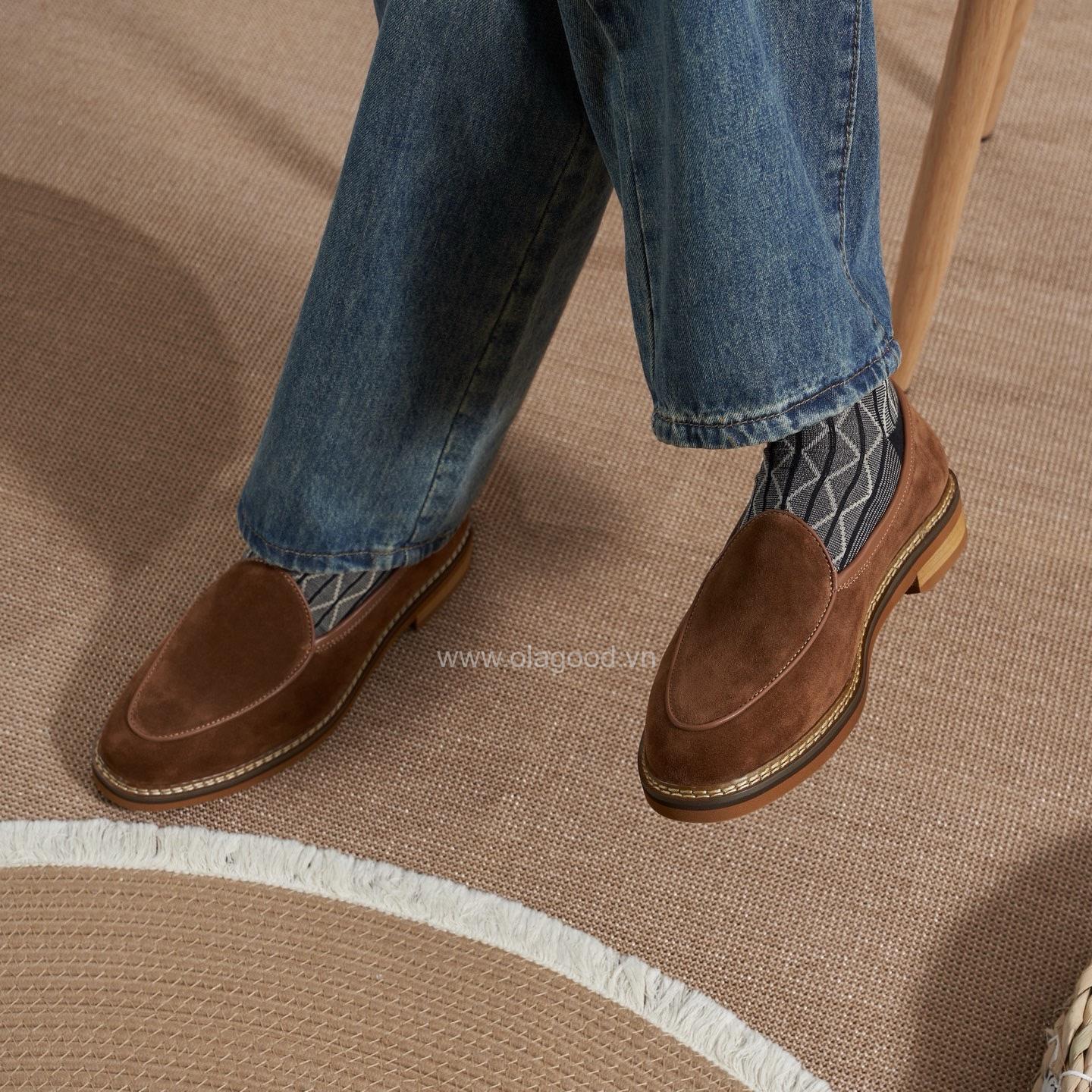 Giày nam loafer da lộn cao cấp - ZLF012B - Hình ảnh 19
