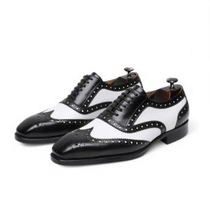 Giày oxford spectator wingtip da bê - ZOF013B