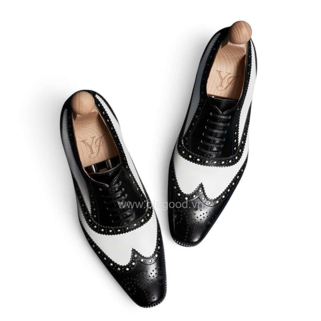 Giày oxford spectator wingtip da bê - ZOF013B - Hình ảnh 4