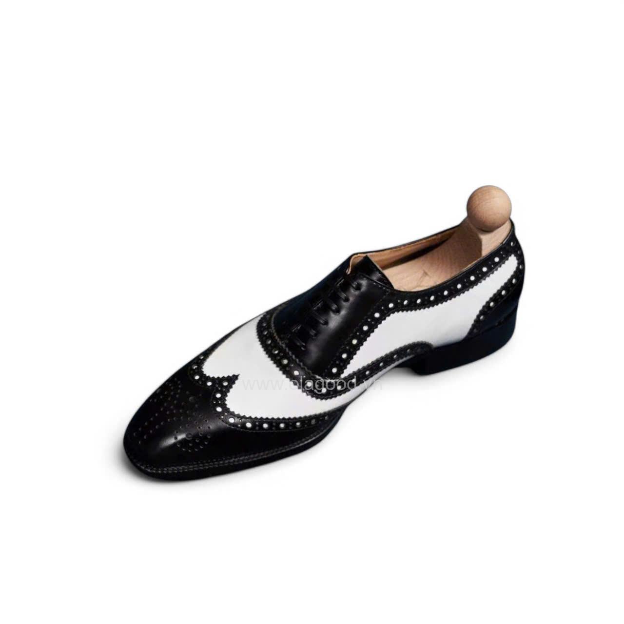 Giày oxford spectator wingtip da bê - ZOF013B - Hình ảnh 7