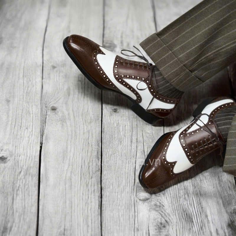 Giày oxford spectator wingtip da bê - ZOF013B - Hình ảnh 14