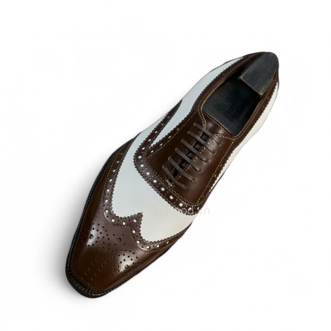 Giày oxford spectator wingtip da bê - ZOF013B - Hình ảnh 9