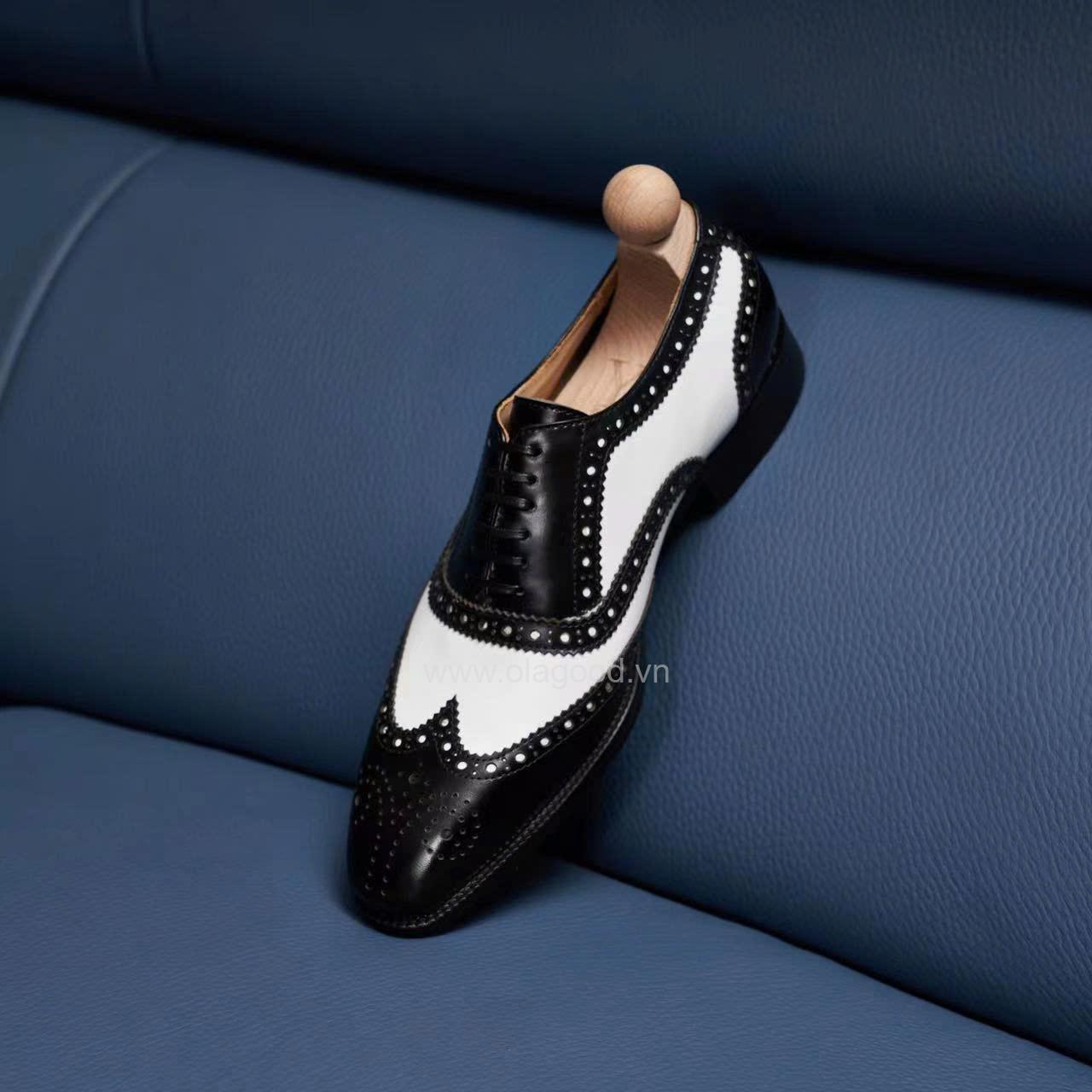 Giày oxford spectator wingtip da bê - ZOF013B - Hình ảnh 16