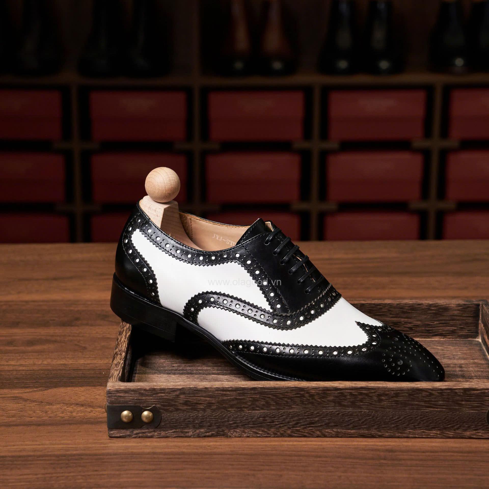 Giày oxford spectator wingtip da bê - ZOF013B - Hình ảnh 17