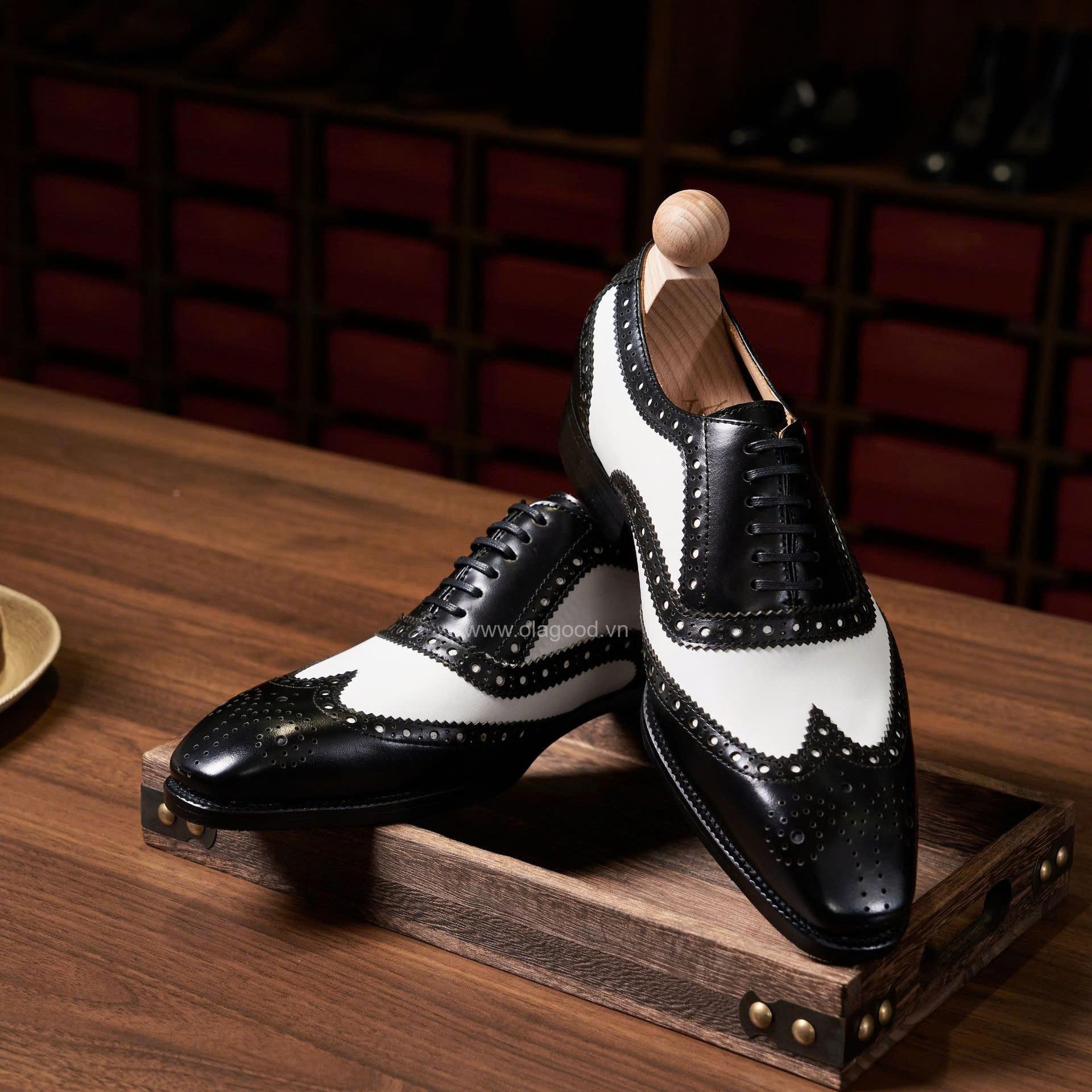 Giày oxford spectator wingtip da bê - ZOF013B - Hình ảnh 18