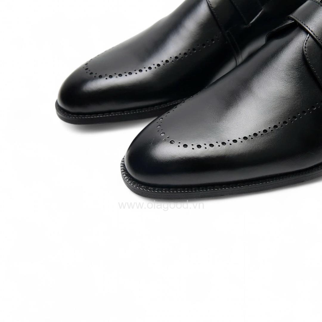 Giày single monktrap da bê cao cấp - ZSM012B - Hình ảnh 6