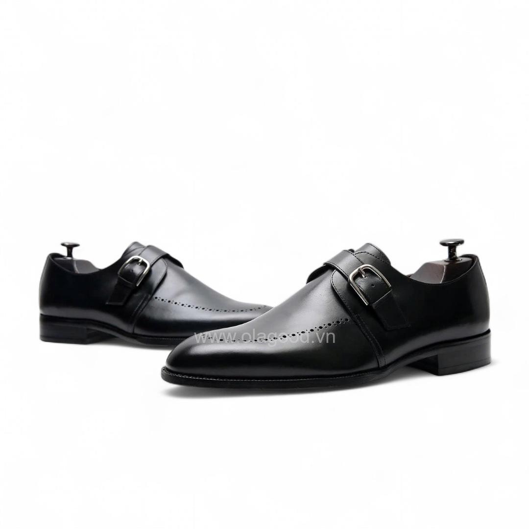 Giày single monktrap da bê cao cấp - ZSM012B - Hình ảnh 4