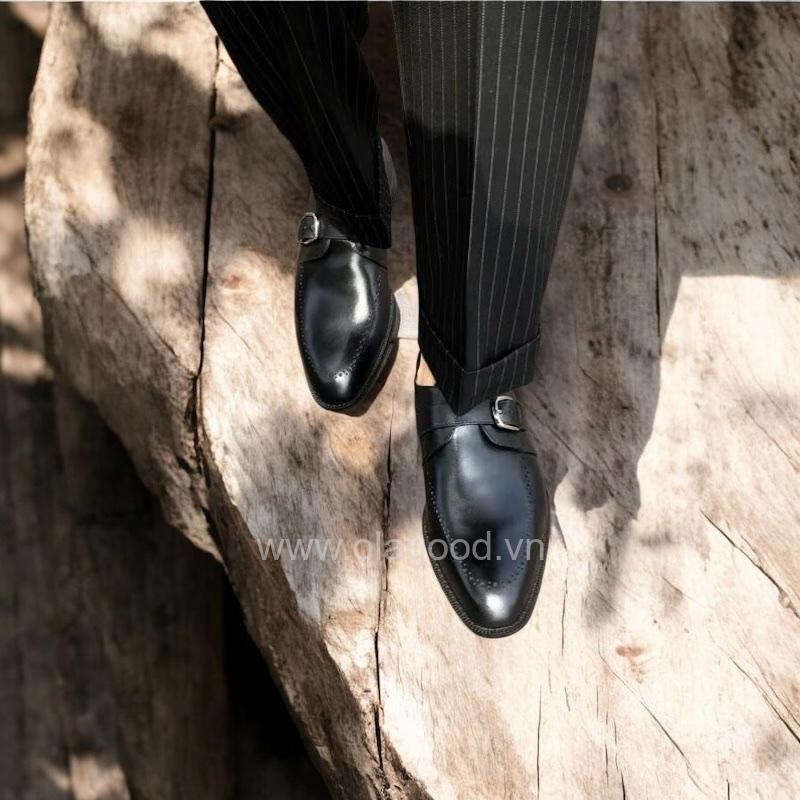 Giày single monktrap da bê cao cấp - ZSM012B - Hình ảnh 10