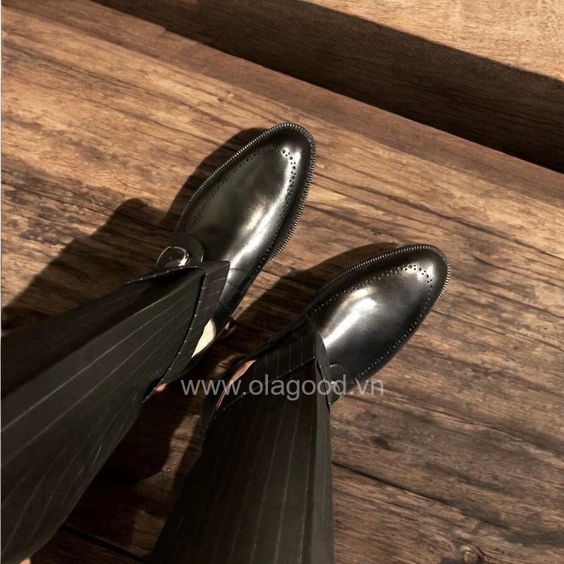 Giày single monktrap da bê cao cấp - ZSM012B - Hình ảnh 11