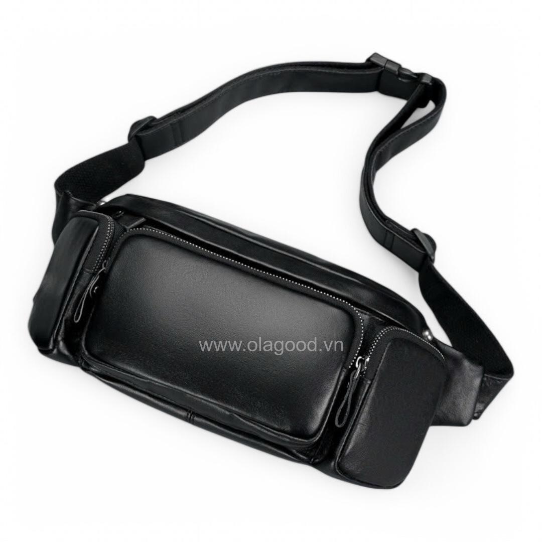 Túi đeo chéo bao tử da bò cao cấp - BT013B - Hình ảnh 6