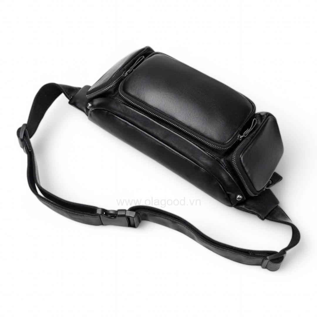 Túi đeo chéo bao tử da bò cao cấp - BT013B - Hình ảnh 5